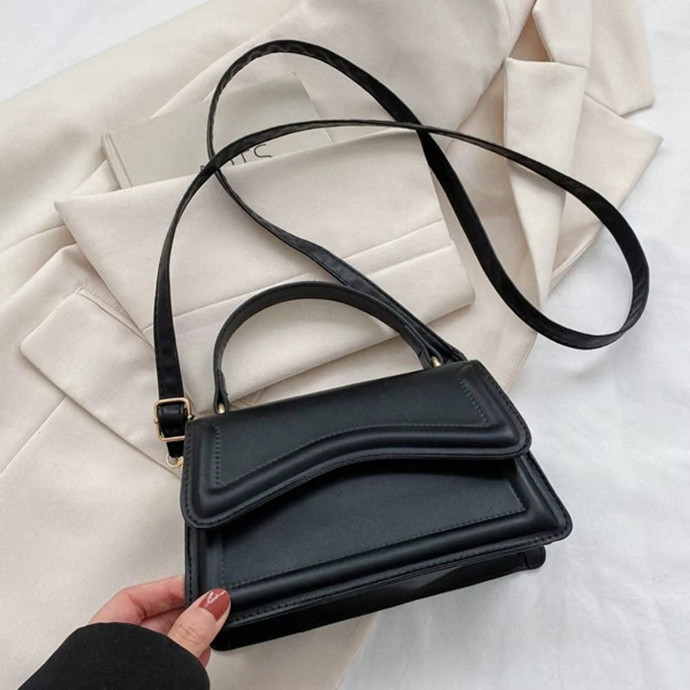 New Fashion Sling Shoulder Bag Trend PU Leather Messenger Handbags Solid Color Leisure Stylish Crossbody Bags for Women Girls