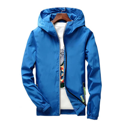 Men Windbreaker Solid Color Sporty Streetwear Zipper Quick Dry Jacket Men Coat for Daily Wear