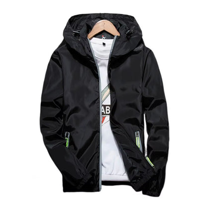 Men Windbreaker Solid Color Sporty Streetwear Zipper Quick Dry Jacket Men Coat for Daily Wear